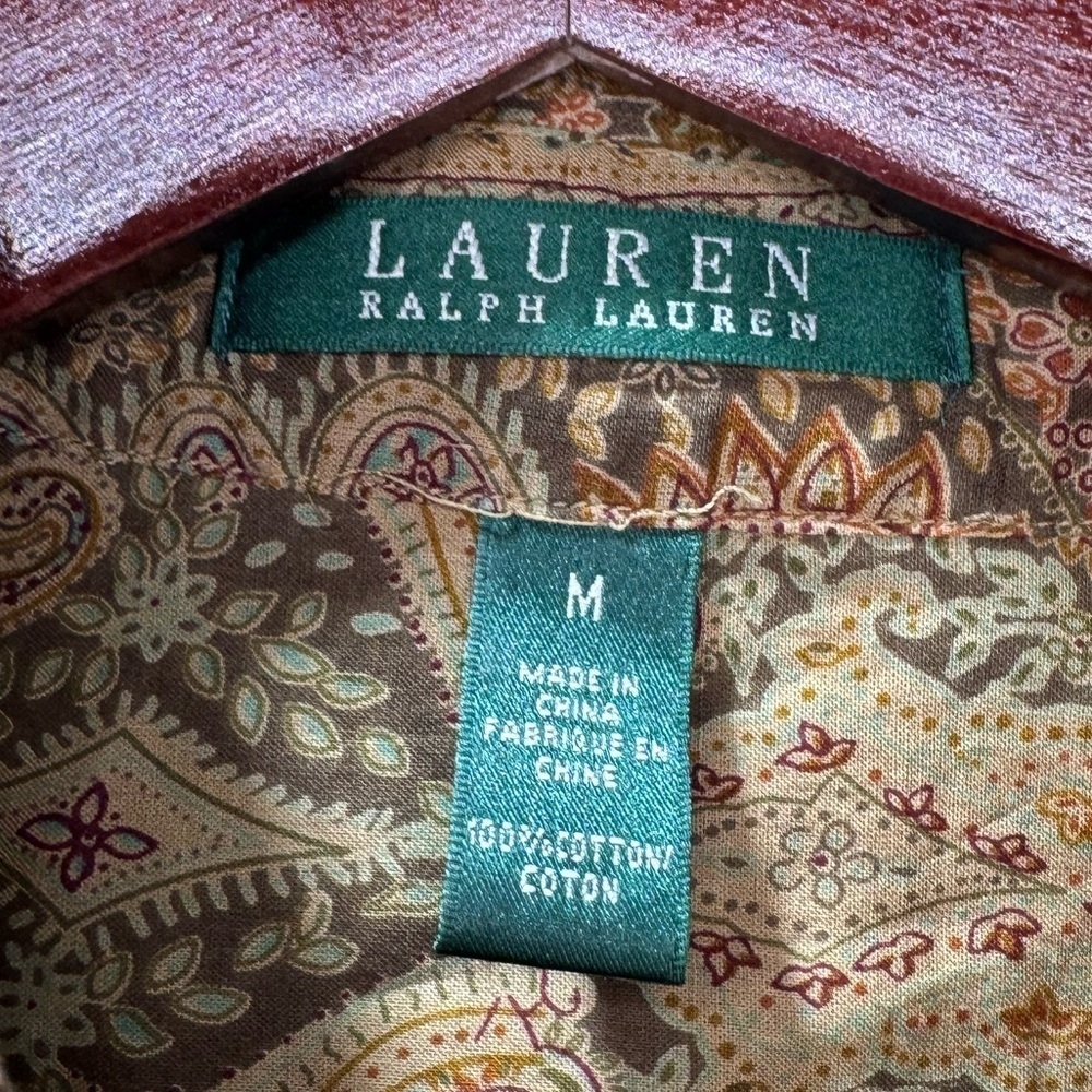 Lauren Ralph Lauren Corpcore Heritage 100% Cotton gold multicolor Shirt Medium - Picture 6 of 14